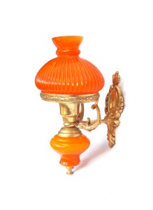 Magnifique applique Napoléon 3 bronze et opaline orange