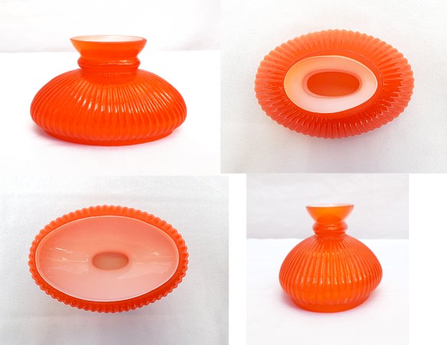 Magnifique applique Napoléon 3 bronze et opaline orange