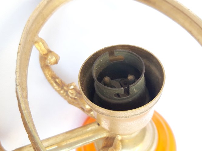 Magnifique applique Napoléon 3 bronze et opaline orange