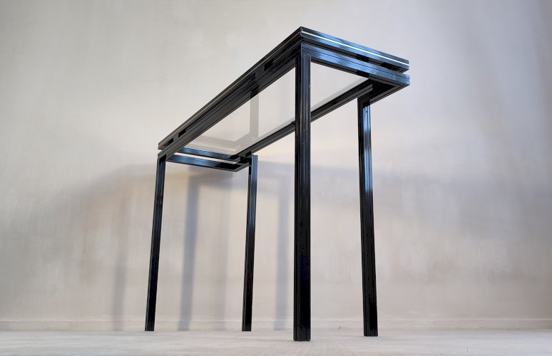 ?✨ Magnifique console design Pierre Vandel Paris 1970'S noir laqué, très bel état ✨?