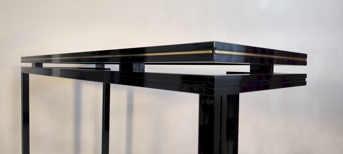 ?✨ Magnifique console design Pierre Vandel Paris 1970'S noir laqué, très bel état ✨?