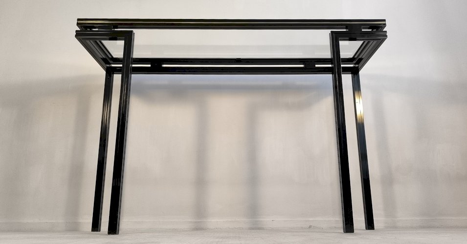 ?✨ Magnifique console design Pierre Vandel Paris 1970'S noir laqué, très bel état ✨?