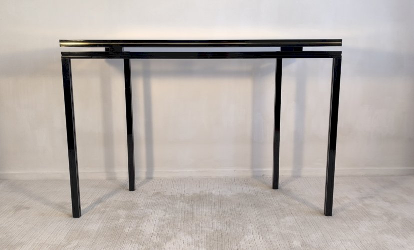 ?✨ Magnifique console design Pierre Vandel Paris 1970'S noir laqué, très bel état ✨?