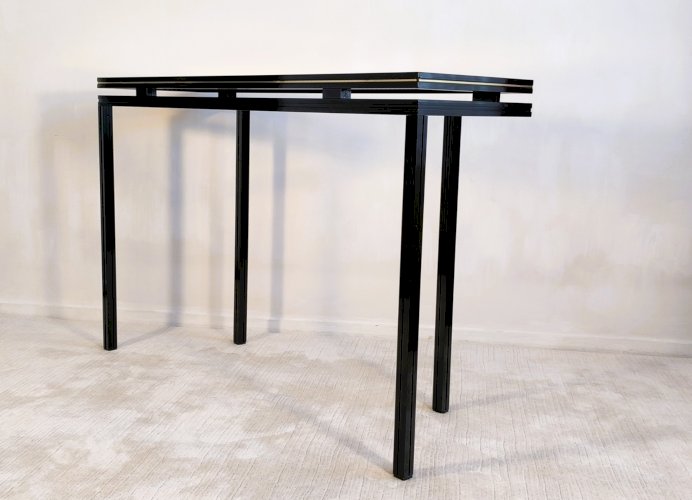 ?✨ Magnifique console design Pierre Vandel Paris 1970'S noir laqué, très bel état ✨?