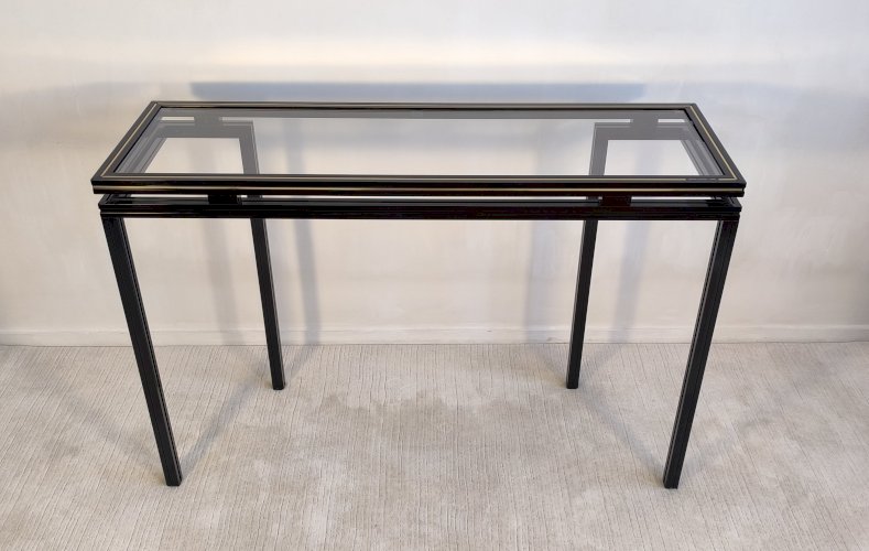 ?✨ Magnifique console design Pierre Vandel Paris 1970'S noir laqué, très bel état ✨?