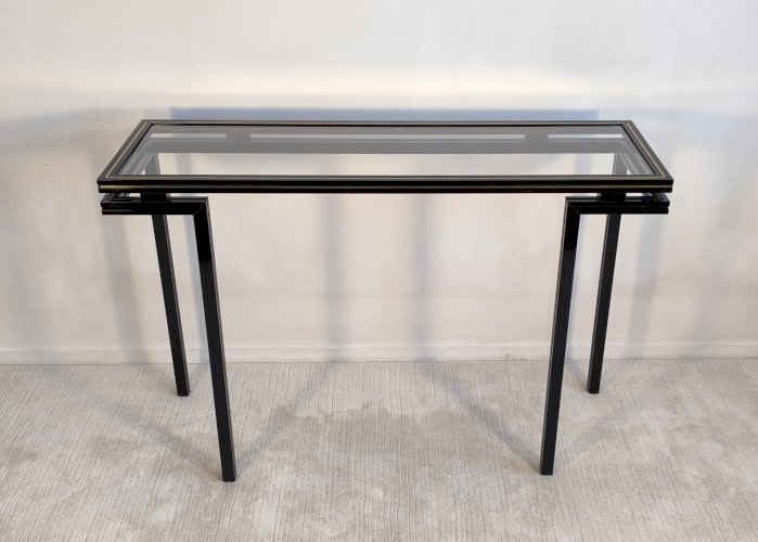 ?✨ Magnifique console design Pierre Vandel Paris 1970'S noir laqué, très bel état ✨?