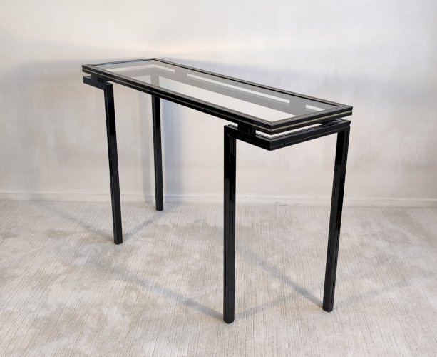 ?✨ Magnifique console design Pierre Vandel Paris 1970'S noir laqué, très bel état ✨?