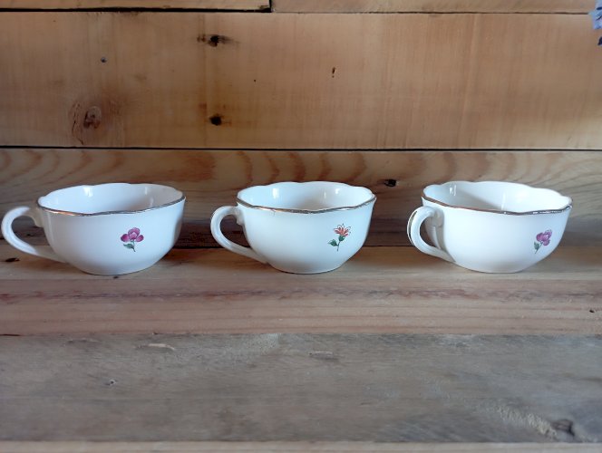 Magnifique ensemble de 3 tasses Sarreguemines 