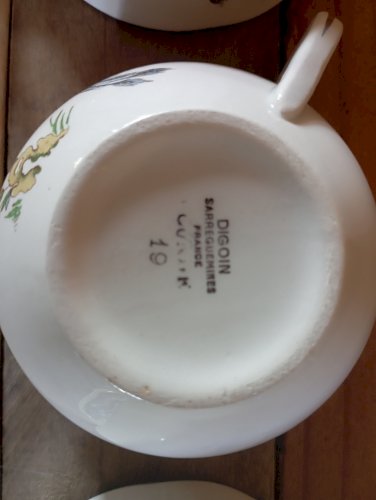 Magnifique ensemble de 3 tasses Sarreguemines 