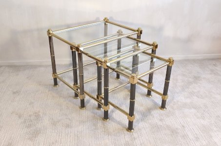 Magnifique ensemble tables gigognes Roche Bobois 1980’s en superbe état 