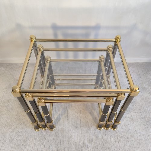 Magnifique ensemble tables gigognes Roche Bobois 1980’s en superbe état 