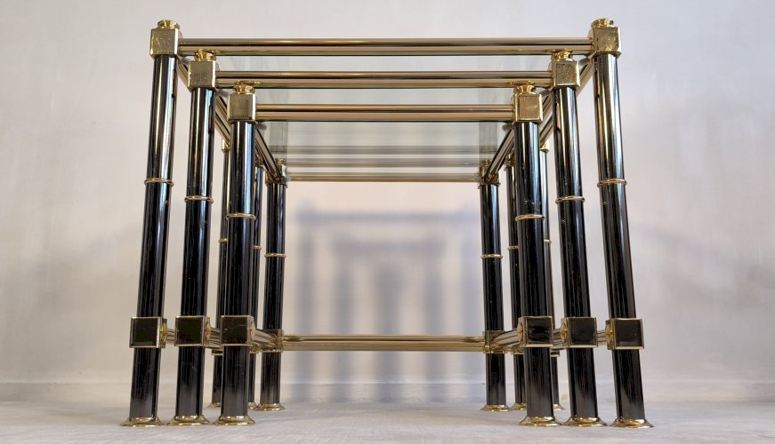 Magnifique ensemble tables gigognes Roche Bobois 1980’s en superbe état 