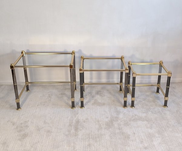 Magnifique ensemble tables gigognes Roche Bobois 1980’s en superbe état 
