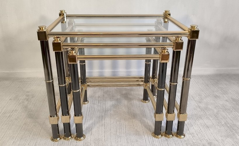 Magnifique ensemble tables gigognes Roche Bobois 1980’s en superbe état 