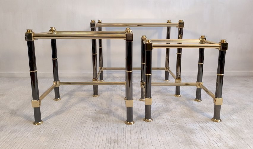 Magnifique ensemble tables gigognes Roche Bobois 1980’s en superbe état 