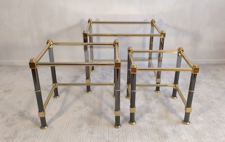 Magnifique ensemble tables gigognes Roche Bobois 1980’s en superbe état 