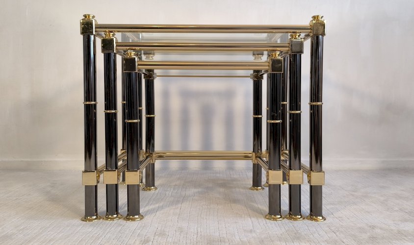 Magnifique ensemble tables gigognes Roche Bobois 1980’s en superbe état 