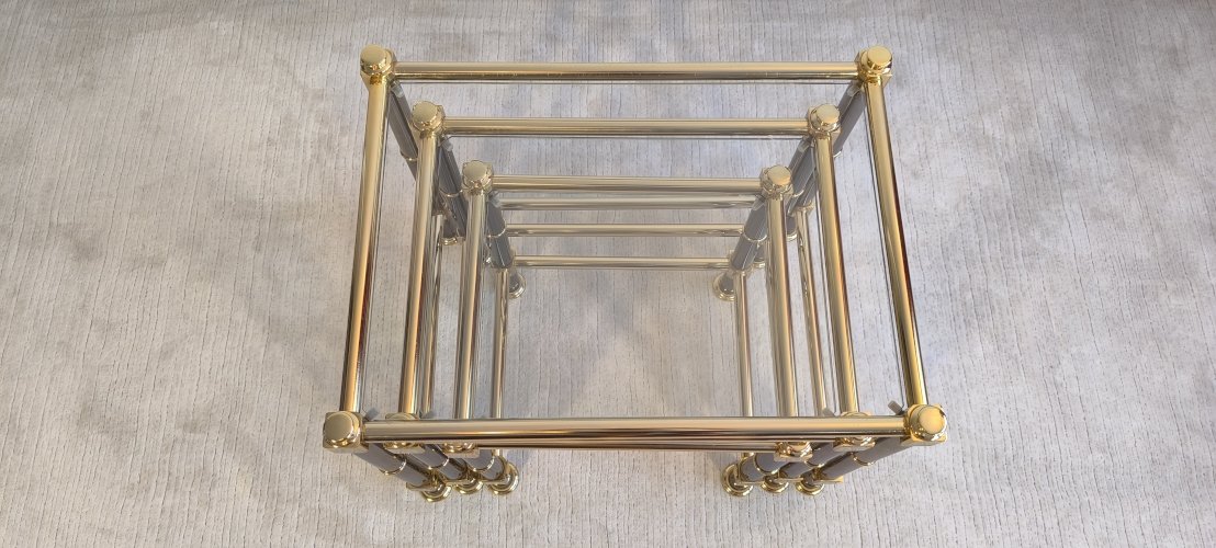 Magnifique ensemble tables gigognes Roche Bobois 1980’s en superbe état 
