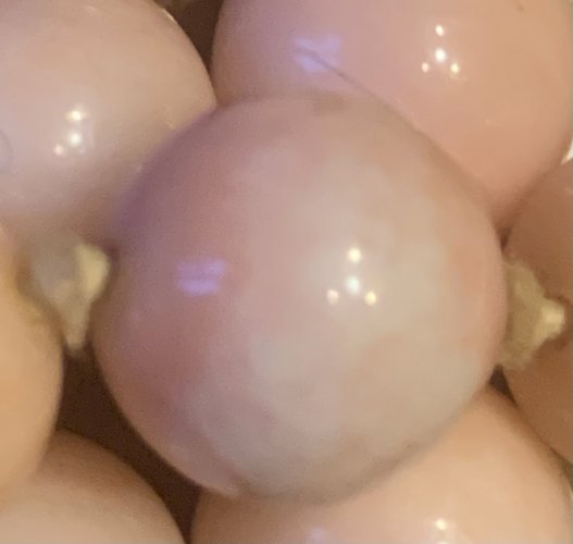 magnifique grand collier sautoir art déco en perles opaline rose