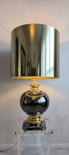 ? ✨ Magnifique grande lampe italienne 1960 céramique / or — Esprit Bitossi / Zaccagnini ✨?