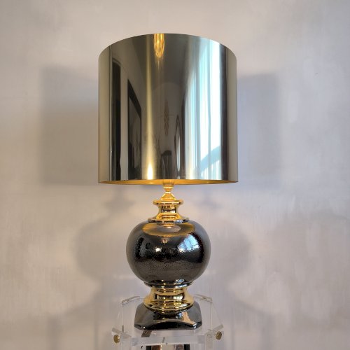? ✨ Magnifique grande lampe italienne 1960 céramique / or — Esprit Bitossi / Zaccagnini ✨?