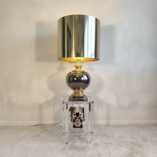 ? ✨ Magnifique grande lampe italienne 1960 céramique / or — Esprit Bitossi / Zaccagnini ✨?