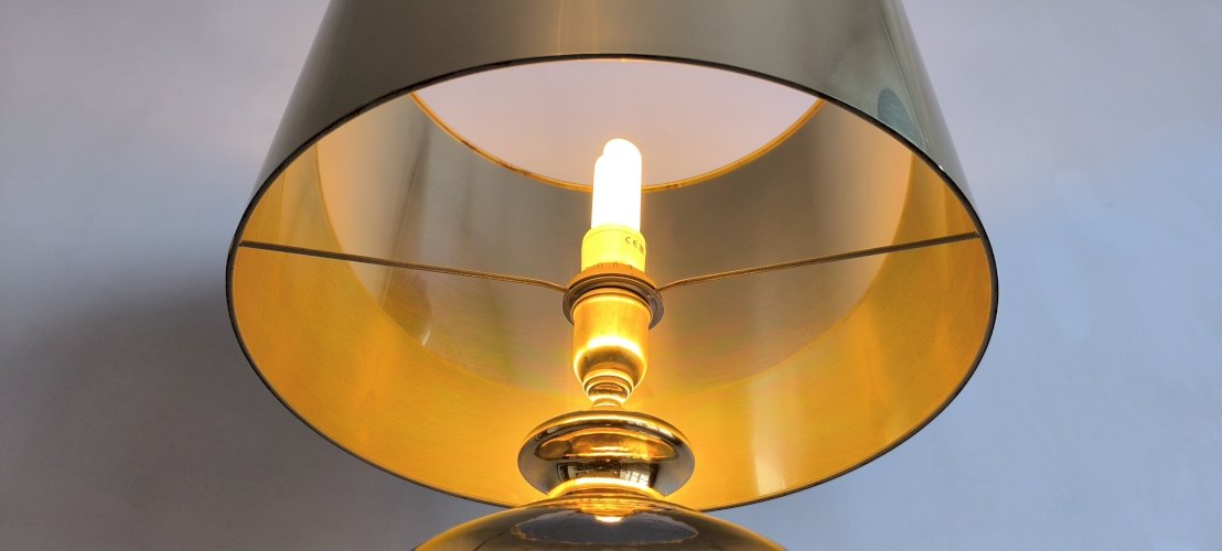 ? ✨ Magnifique grande lampe italienne 1960 céramique / or — Esprit Bitossi / Zaccagnini ✨?