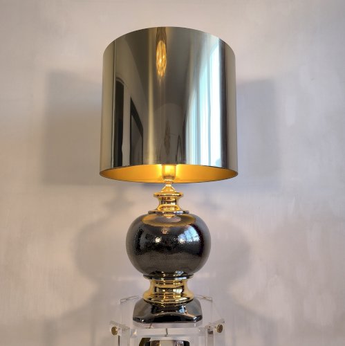 ? ✨ Magnifique grande lampe italienne 1960 céramique / or — Esprit Bitossi / Zaccagnini ✨?