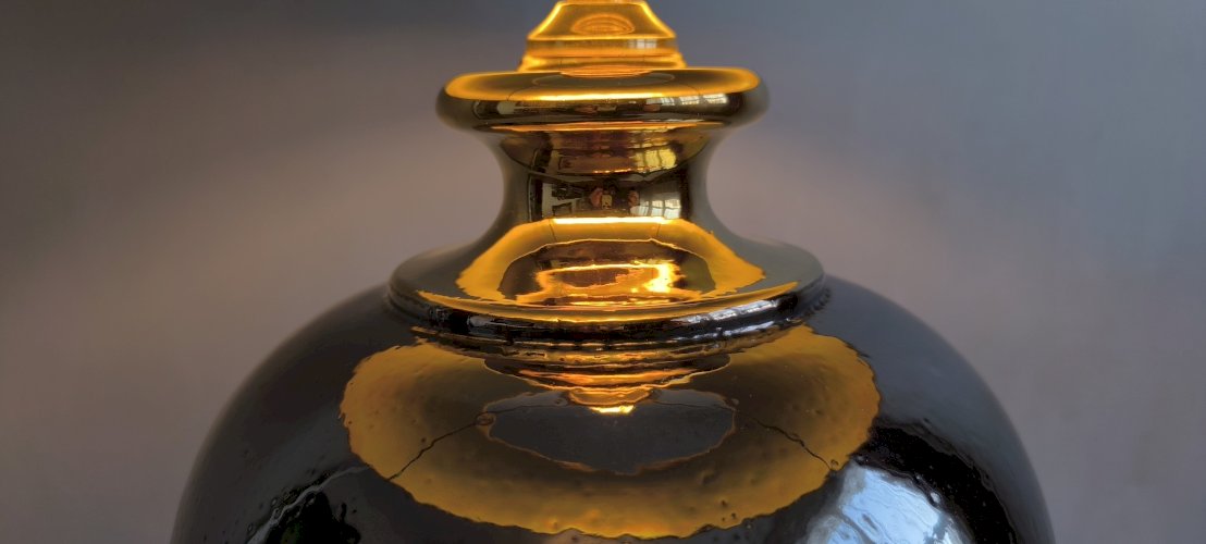 ? ✨ Magnifique grande lampe italienne 1960 céramique / or — Esprit Bitossi / Zaccagnini ✨?