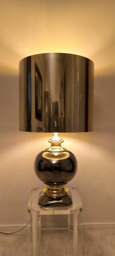 ? ✨ Magnifique grande lampe italienne 1960 céramique / or — Esprit Bitossi / Zaccagnini ✨?