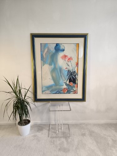 ✨✨✨ Magnifique lithographie originale signée numérotée ‘’Nu Aux Dahlias’’ de Jean Baptiste Valadié ✨✨✨