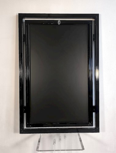 ?? Magnifique Miroir design Pierre Vandel Paris – Années 80 – Noir laqué ✨?