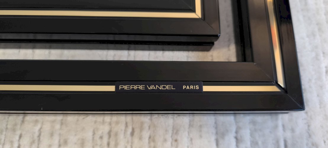 ?? Magnifique Miroir design Pierre Vandel Paris – Années 80 – Noir laqué ✨?