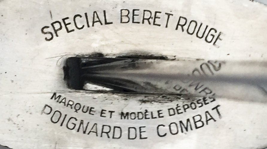MAGNIFIQUE & RARE GRAND/COUTEAU POIGNARD, PARACHUTISTE FRANCAIS, BERET ROUGE, XX, ORIGINAL