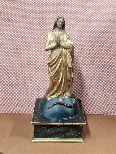 MAGNIFIQUE VIERGE DOREE EN BOIS DU XIX ème SIECLE