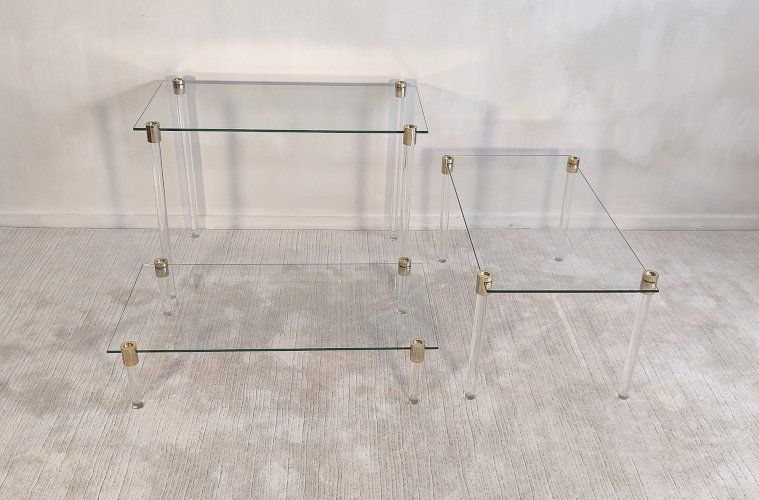 Magnifiques tables basses d’appoint - étagère Charles Hollis Jones en excellent état