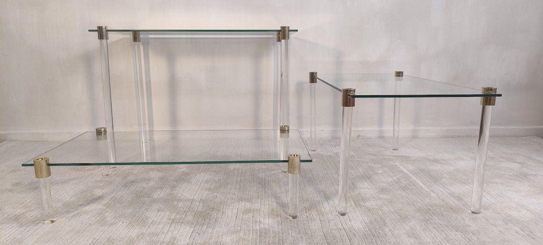 Magnifiques tables basses d’appoint - étagère Charles Hollis Jones en excellent état