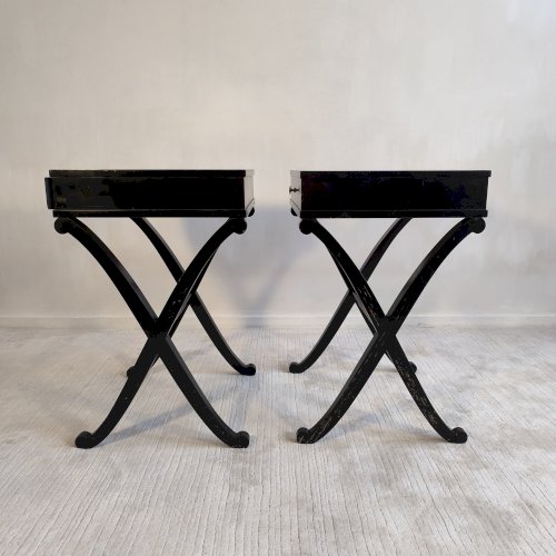 ✨✨✨ Magnifiques tables de chevets Art Déco en acajou par Barbara Barry pour Baker Furniture ✨✨✨