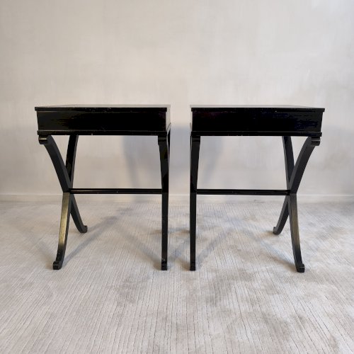 ✨✨✨ Magnifiques tables de chevets Art Déco en acajou par Barbara Barry pour Baker Furniture ✨✨✨