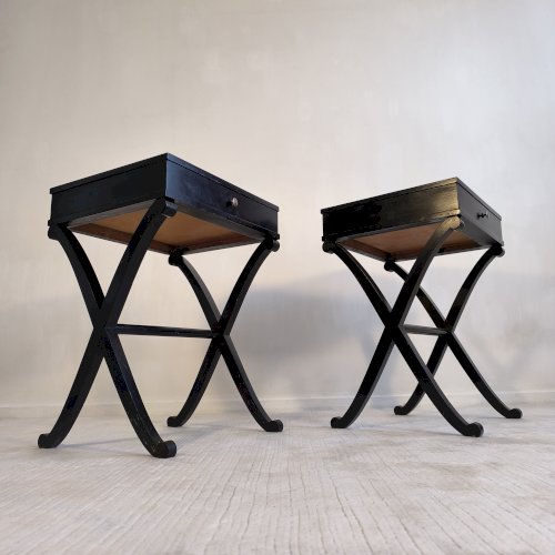✨✨✨ Magnifiques tables de chevets Art Déco en acajou par Barbara Barry pour Baker Furniture ✨✨✨