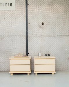 Maïa, the pair of wooden nightstands N°154