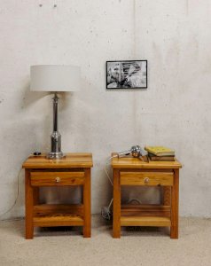 Maïa, the pair of wooden bedside tables No. 259