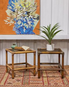 Maïa, la paire de table de chevet en osier N°305