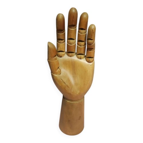 Main articulée en bois pour le dessin