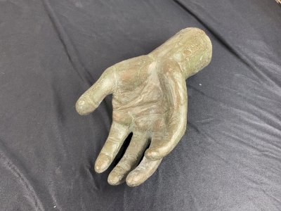 Bronze patina terracotta hand DLG Jean Marais