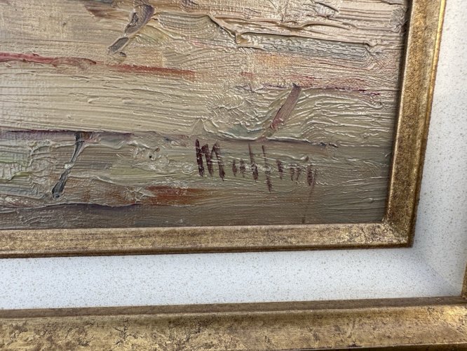 MALFROY Charles ou Henry : Huile Sur Toile Marine, Vue De Venise Début Xxème