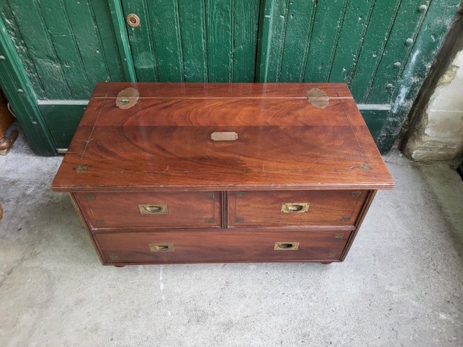 MALLE COFFRE COMMODE DE BATEAU EN ACAJOU ET LAITON THE GREAT PACIFIC S FRANCISCO