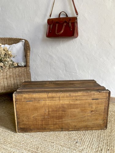 Malle de voyage en bois, années 1930