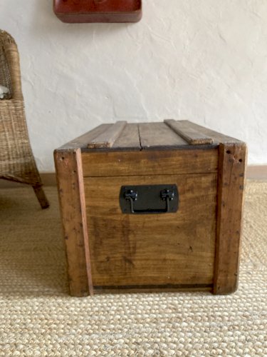 Malle de voyage en bois, années 1930