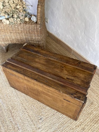 Malle de voyage en bois, années 1930